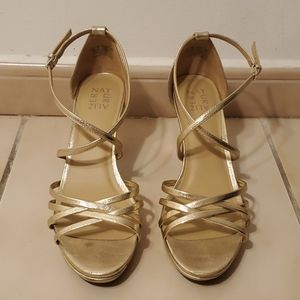 Naturalizer gold strappy heels
